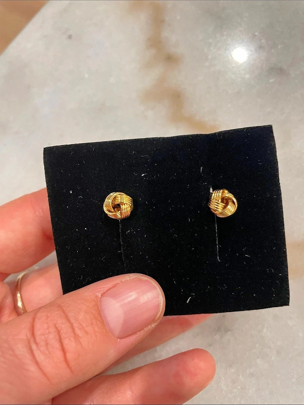 Gold-Tone Knot Stud Earrings Like New